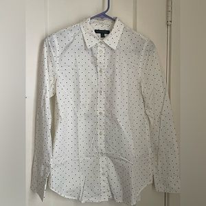Black/White polka dot button up from banana republic